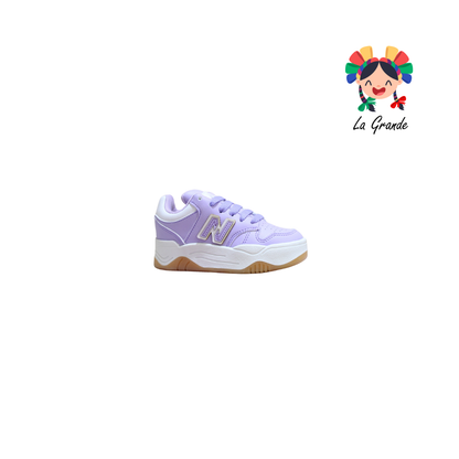 172 HEBOX Lila Blanco Tenis Casual Para Niña
