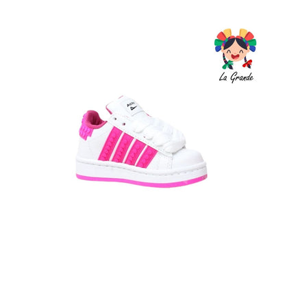 490 PICHUS Blanco Fucsia Sint Tenis Casual para Bebé y Niña