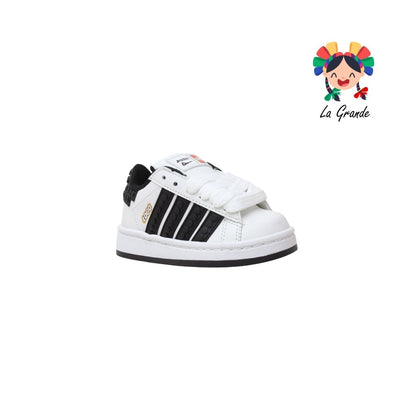 490 PICHUS Blanco Negro Sint Tenis Casual para Niña y Niño