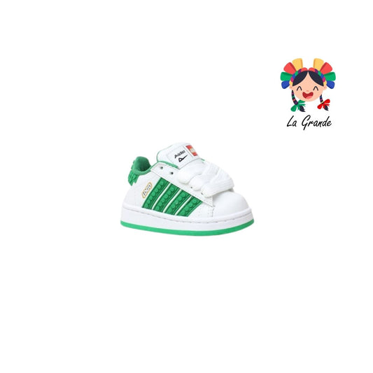 490 PICHUS Blanco Verde Sint Tenis Casual para Bebé,Niña y Niño