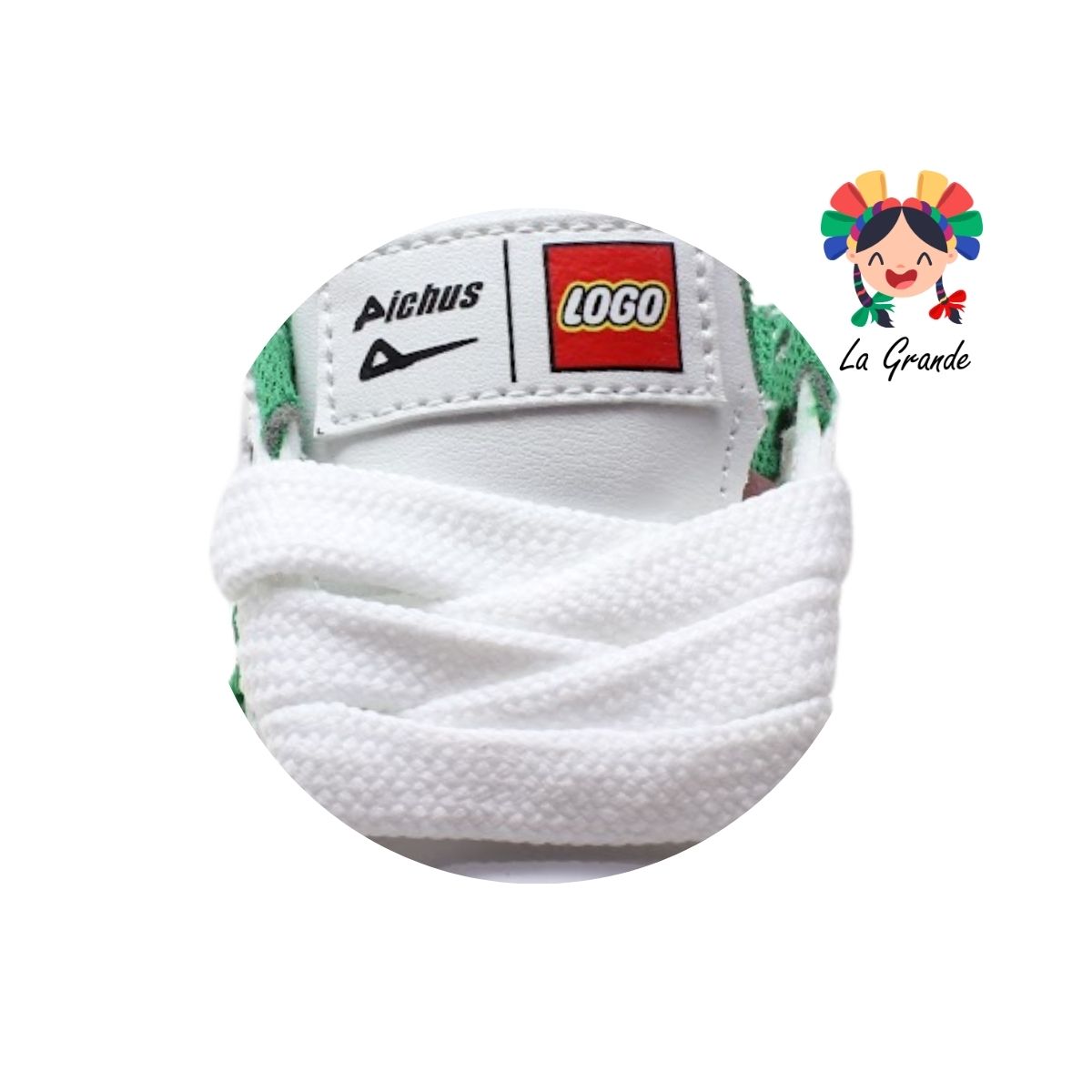 490 PICHUS Blanco Verde Sint Tenis Casual para Bebé,Niña y Niño