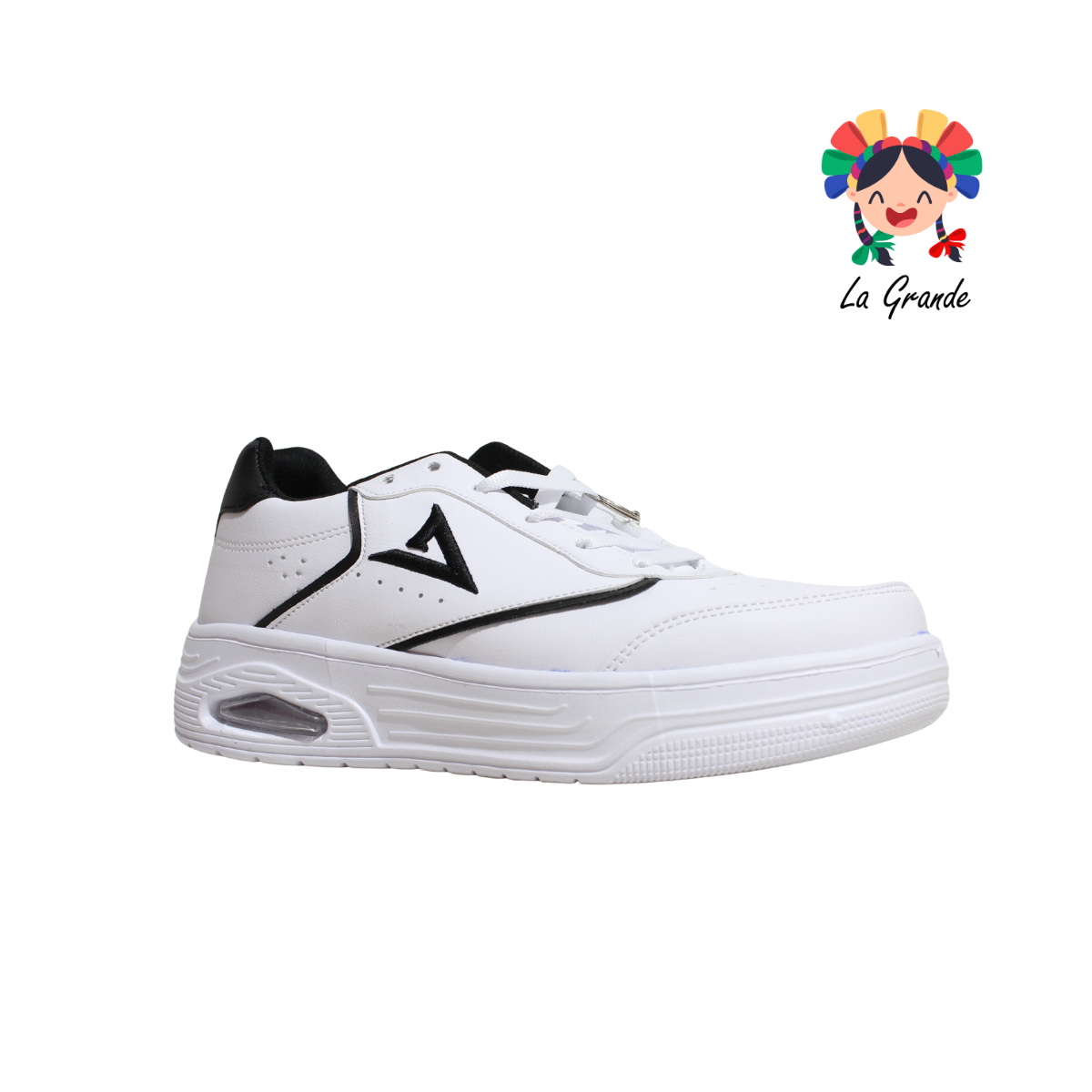 490 VANPI Blanco Negro Tenis Deportivo con Válvula para Caballero