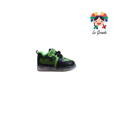 22026 Rojo Arandano Cubos Ngo Vde Neon Tenis Casual Con Luz Led Recargables Para Niño