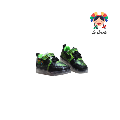 22026 Rojo Arandano Cubos Ngo Vde Neon Tenis Casual Con Luz Led Recargables Para Niño