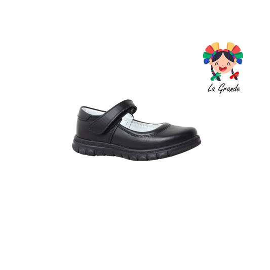 1531 MUJER BONITA Negro Piel Zapato Escolar para Niña