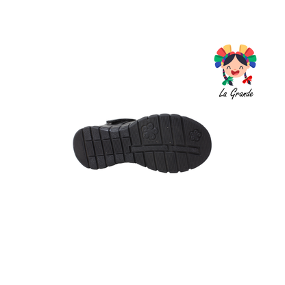1531 MUJER BONITA Negro Piel Zapato Escolar para Niña