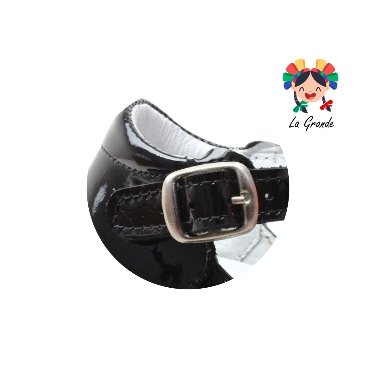 498 WIZZYZ Negro Charol Zapato Escolar para Bebé