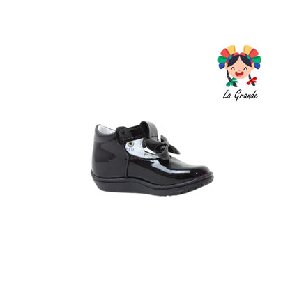 498 WIZZYZ Negro Charol Zapato Escolar para Bebé