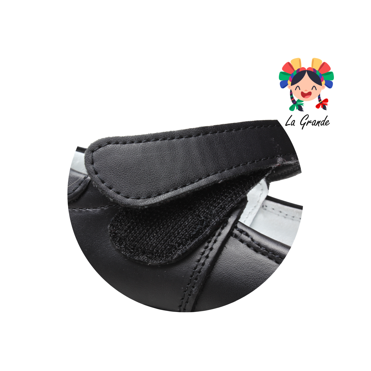 1531 MUJER BONITA Negro Piel Zapato Escolar para Niña