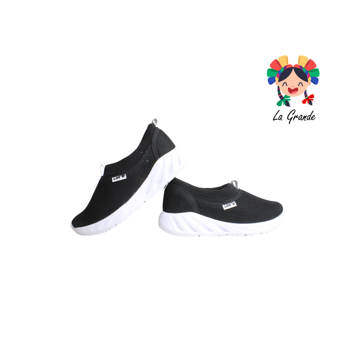 021 JR Negro Blanco Tenis Casual para Dama y Joven