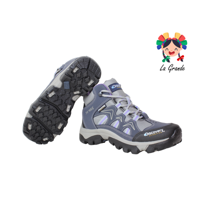 2505 DISCOVERY Gris Lila Textil Bota de Montaña para Dama