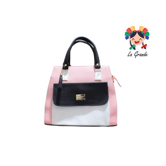 064 TONY Bolsa Maqui Bco Ngo Casual con Bolsa Enfrente para Dama