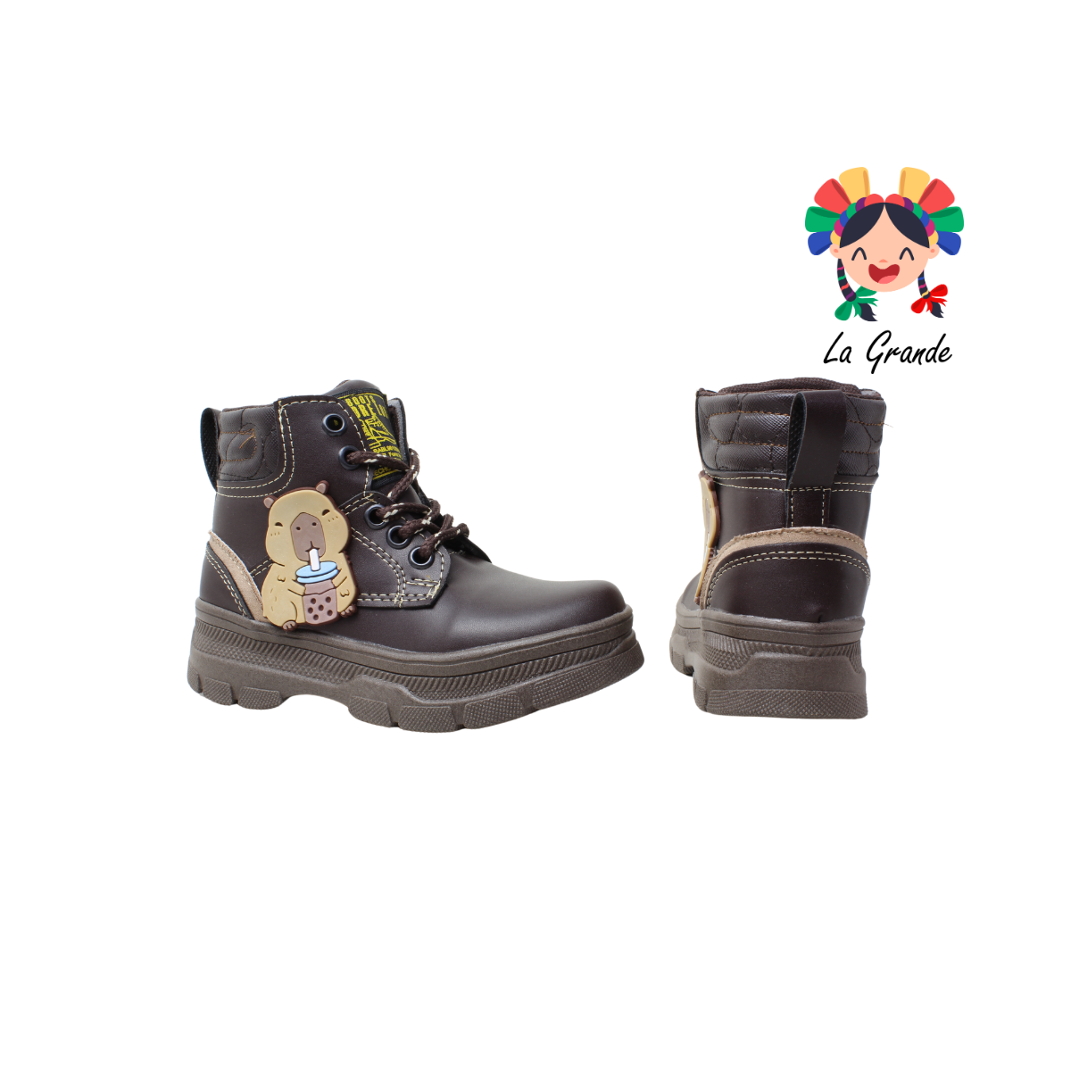 5001 ANDRE LOV Chocolate Sintético Bota para Bebé, Niña y Niño