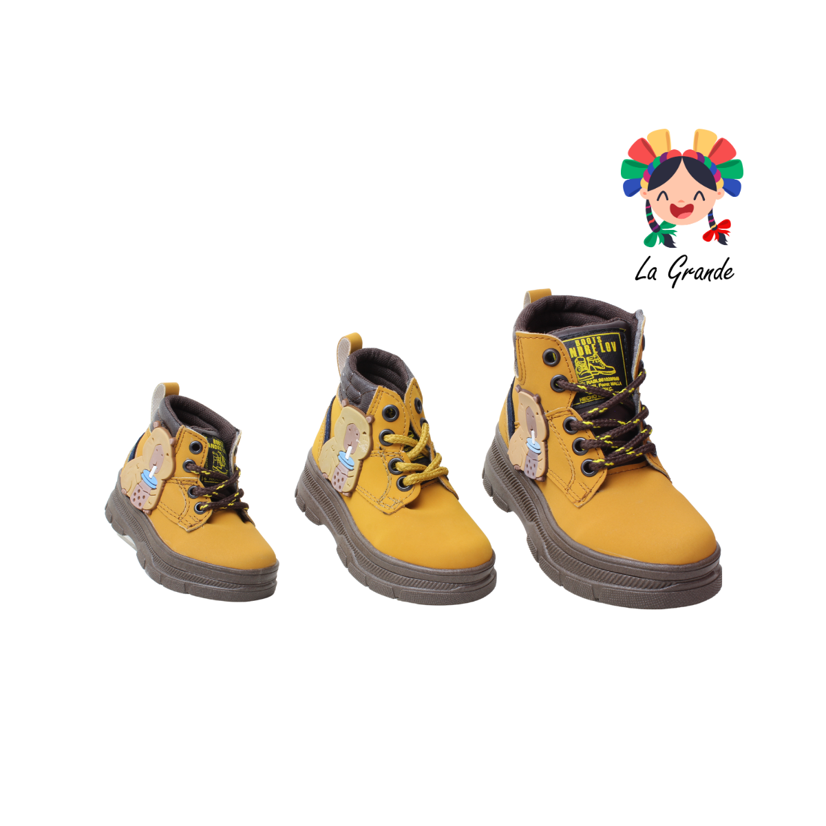 5001 ANDRE LOV Mostaza Buck Bota para Bebé, Niña y Niño