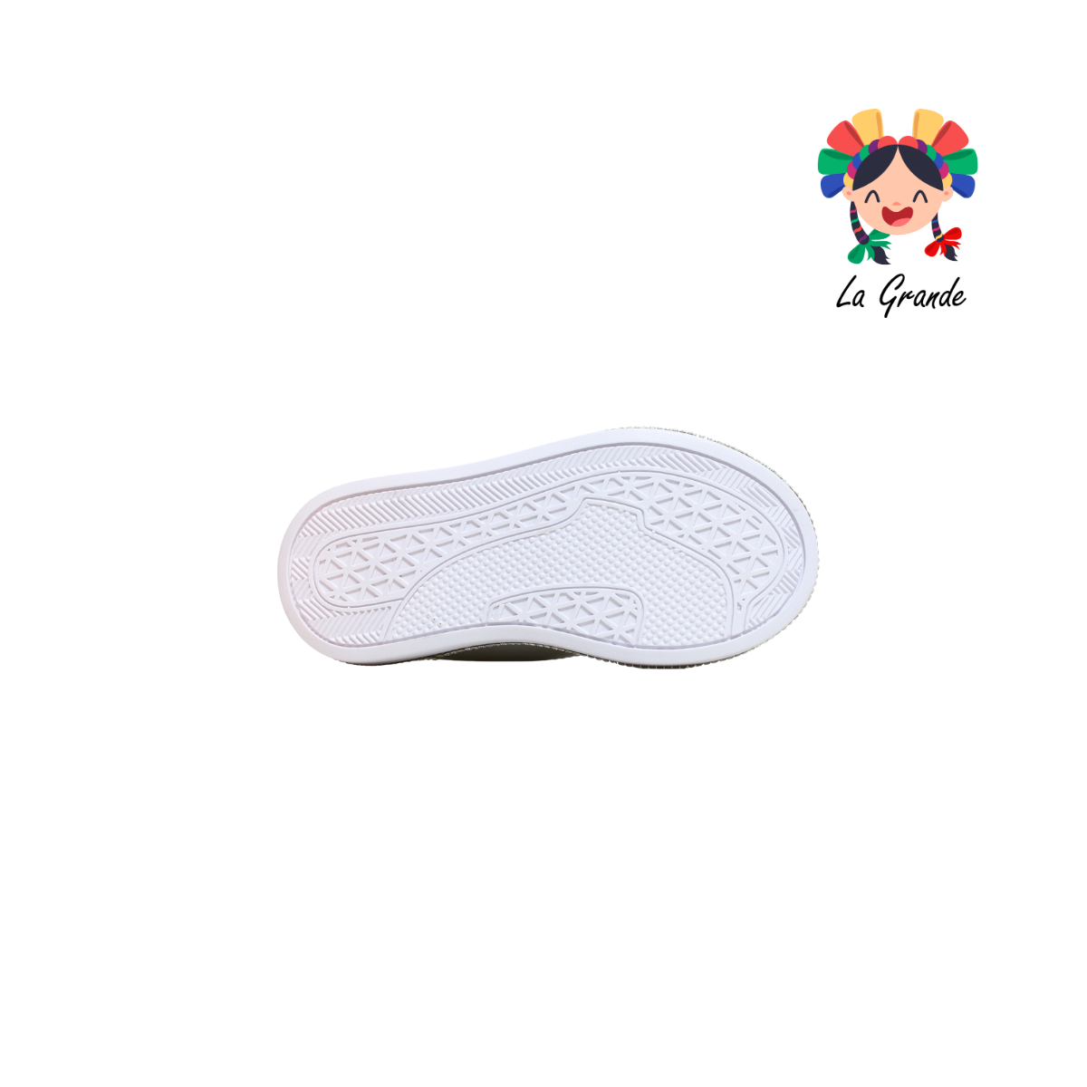 5001 SVIN Blanco Plata Sintético Tenis Escolar para Niña