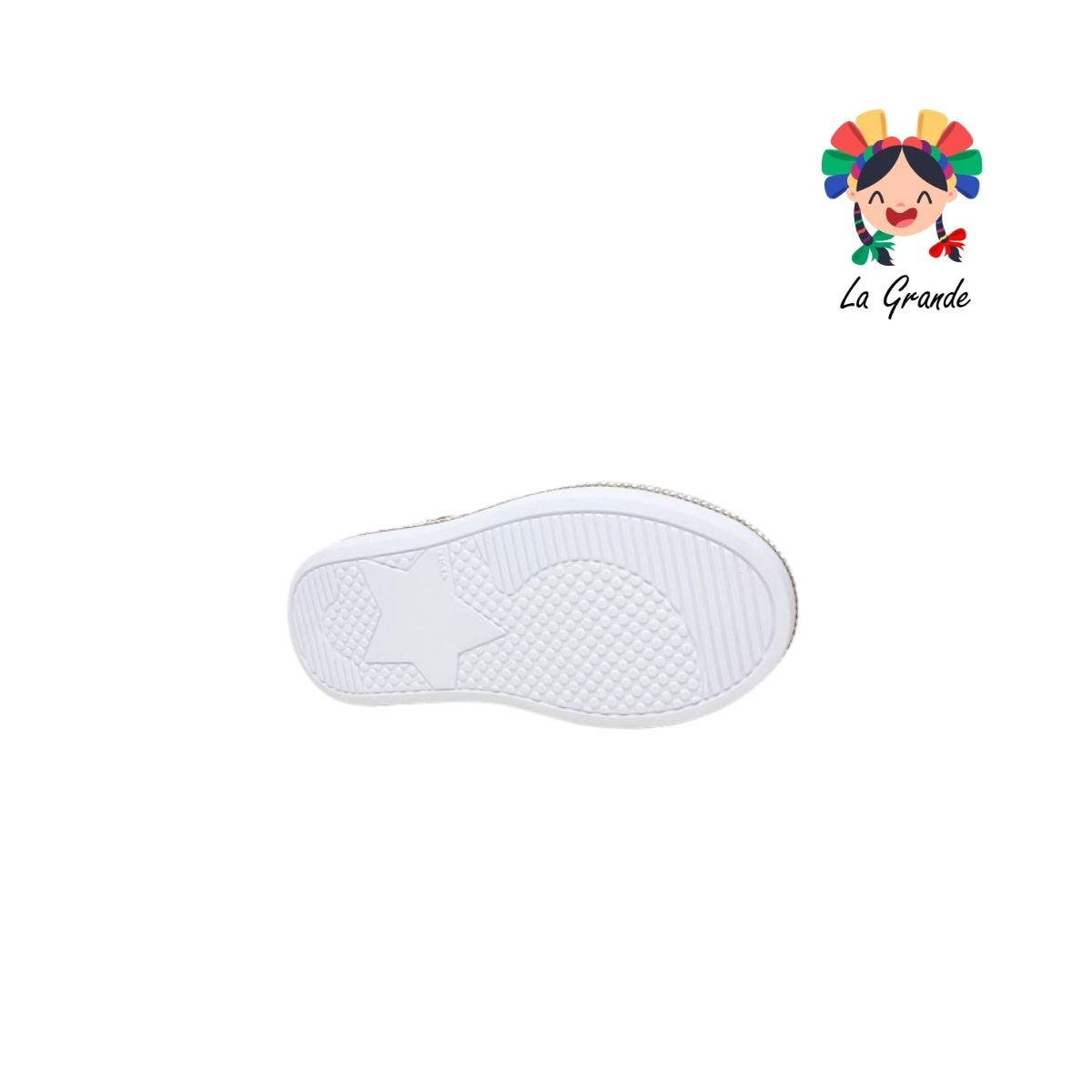 5004 SVIN Blanco Plata Sintético Tenis Escolar para Niña
