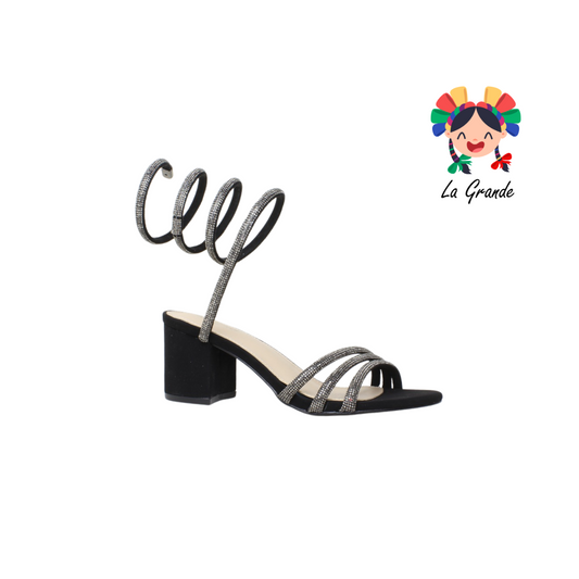 5005 MOLTO BELLO Negro Nobuck Zapatilla Espiral para Dama