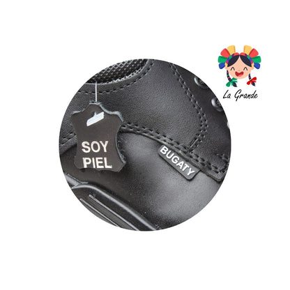 5007 BUGATY SHOES Negro Piel Zapato Escolar para Joven