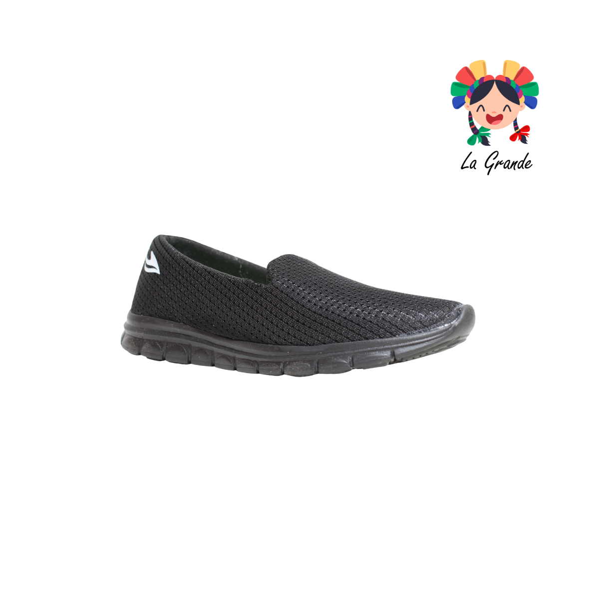 500 SKR Negro Negro Textil Tenis tipo Mocasín para Dama