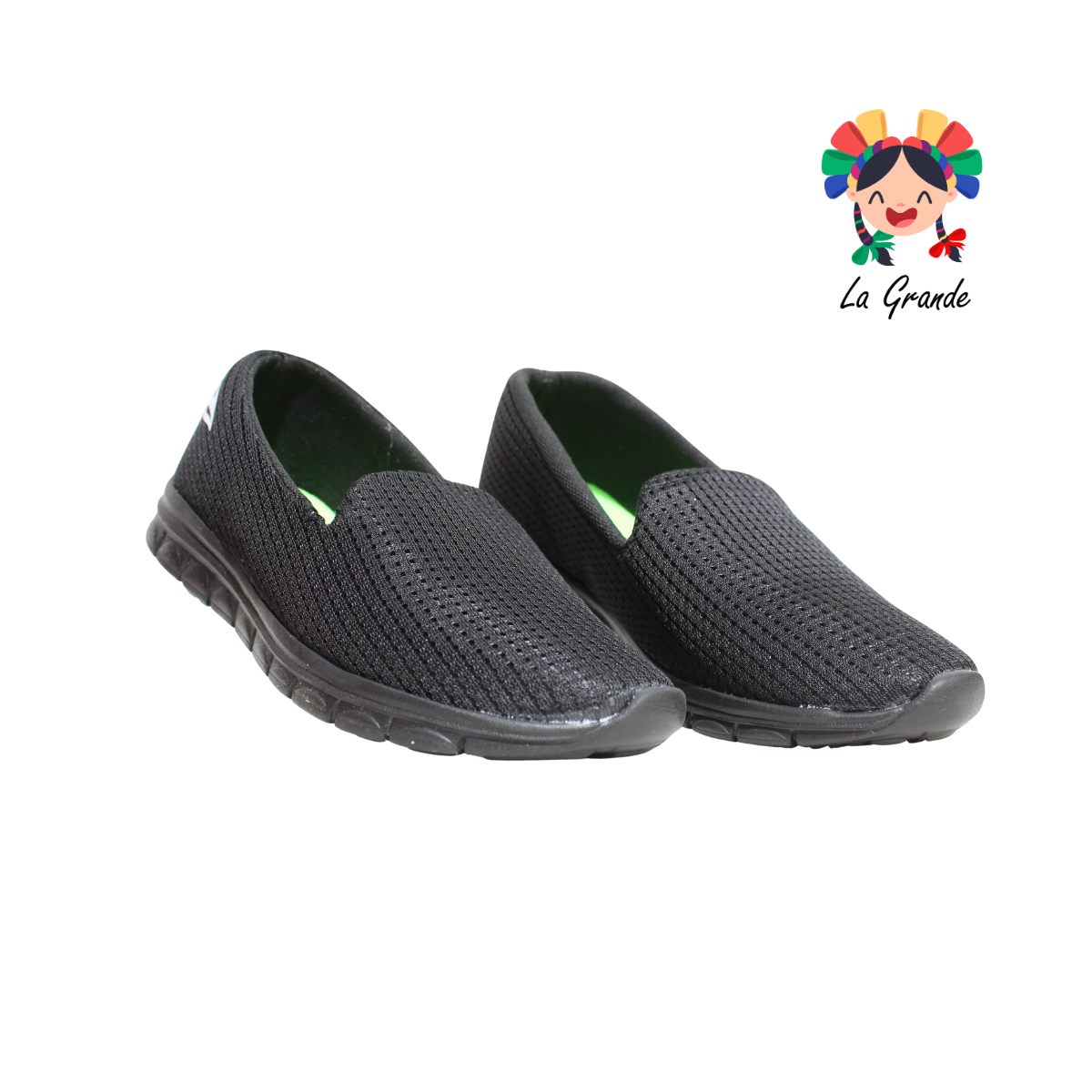 500 SKR Negro Negro Textil Tenis tipo Mocasín para Dama