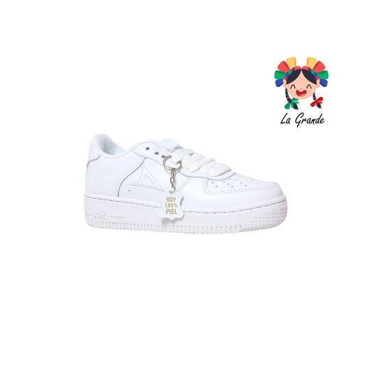 500 VANPI Blanco Blanco Piel Tenis Escolares para Joven, Dama y Caballero