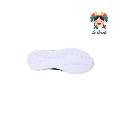 500 SKR Negro Blanco Textil Tenis tipo Mocasín para Dama