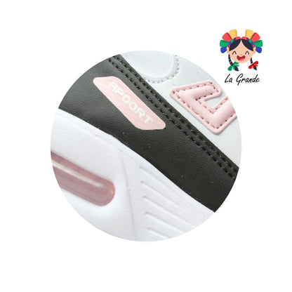 5013 APOORT Bco Ngo Rosa Tenis Deportivo de Válvula para Niña