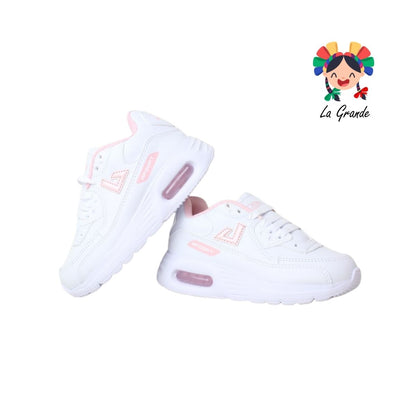 5013 APOORT Blanco Rosa Tenis Deportivo de Válvula para Niña