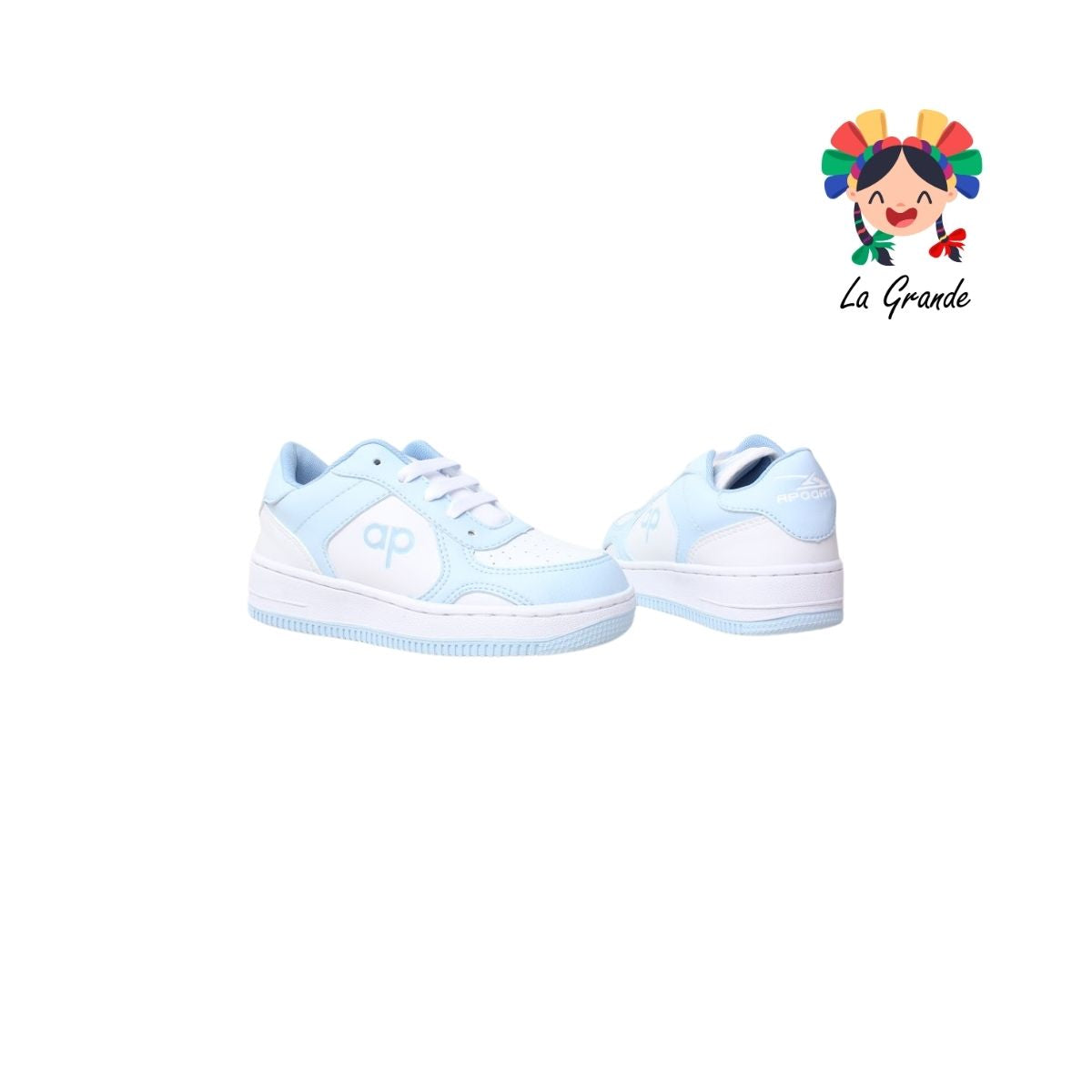 5018 APOORT Blanco Cielo Sintético Tenis Casual para Niña y Niño