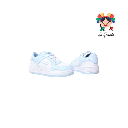 5018 APOORT Blanco Cielo Sintético Tenis Casual para Niña y Niño