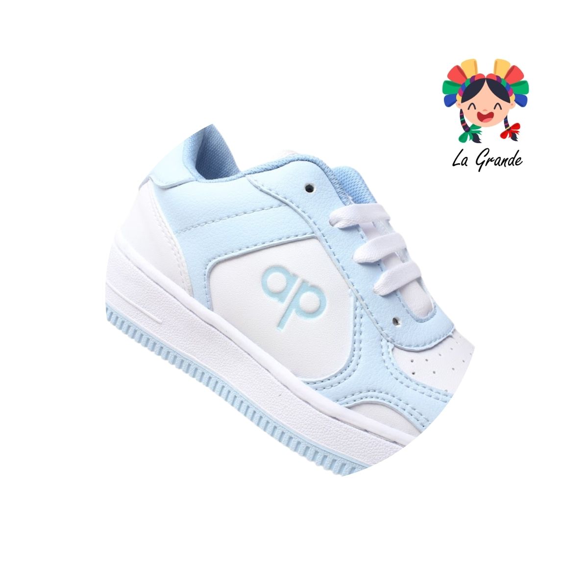 5018 APOORT Blanco Cielo Sintético Tenis Casual para Niña y Niño