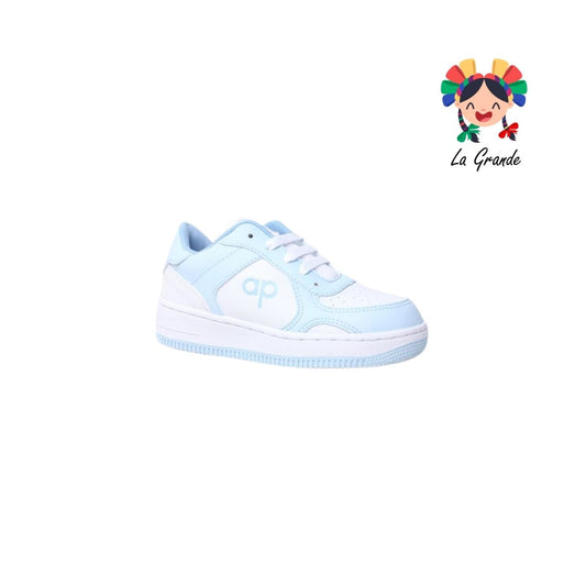 5018 APOORT Blanco Cielo Sintético Tenis Casual para Niña y Niño