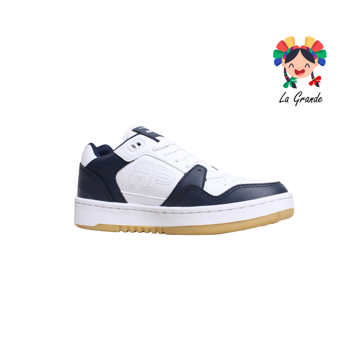 5030 APOORT Bco Mno Mno Piel Tenis Escolar para Dama y Jóven