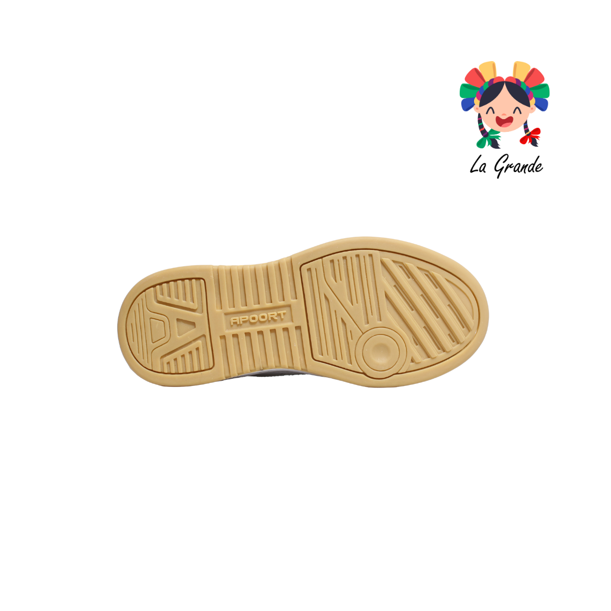 5030 APOORT Bco Mno Mno Piel Tenis Escolar para Dama y Jóven