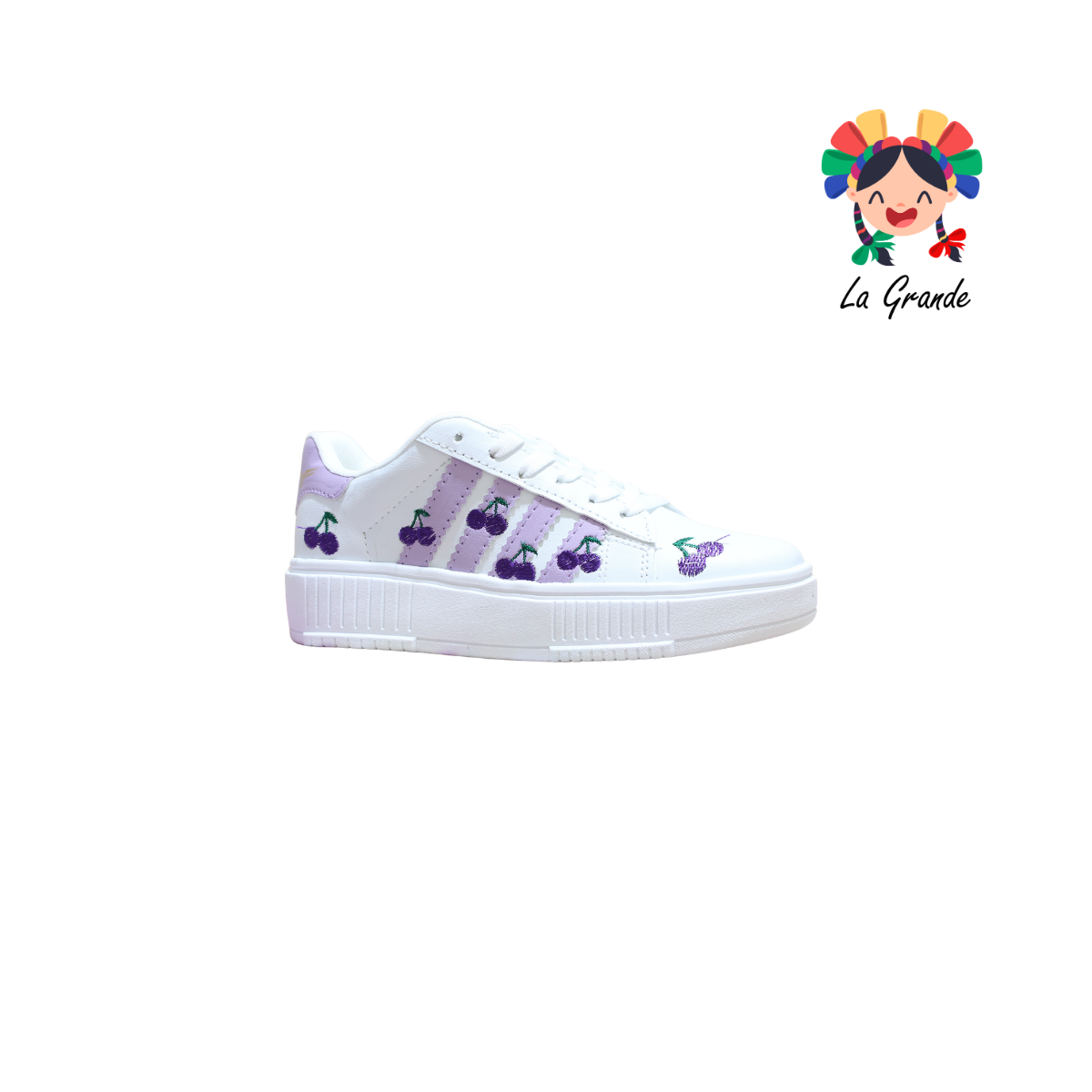 5030 FRIDAYS Blanco Lila Sint Tenis Casual para Dama