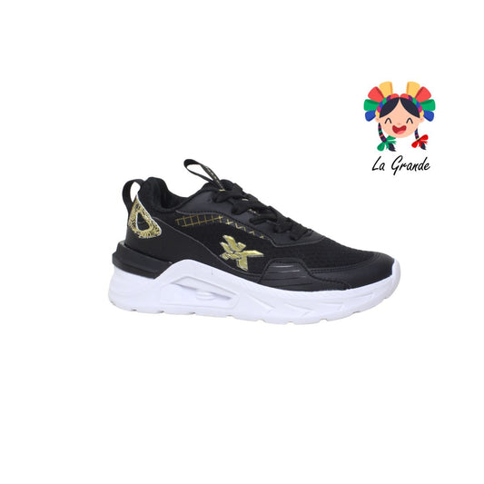 5030 MAKKENA Negro Oro Tenis Deportivo para Dama