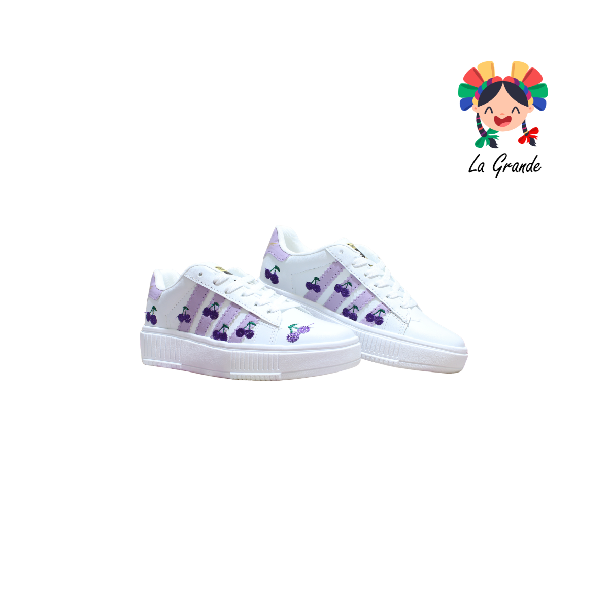 5030 FRIDAYS Blanco Lila Sint Tenis Casual para Dama