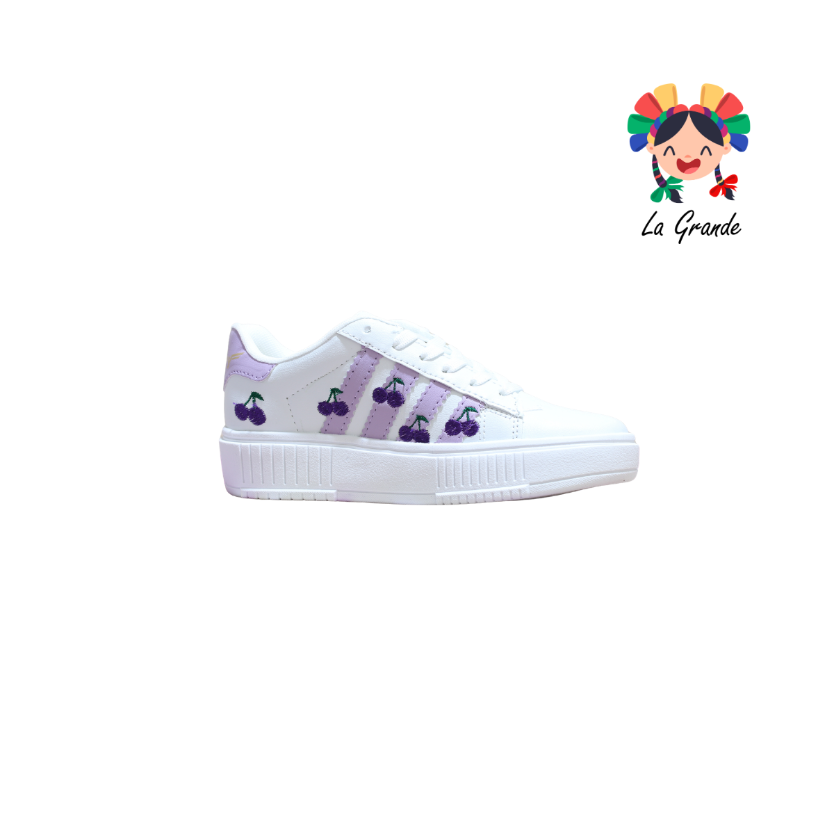 5030 FRIDAYS Blanco Lila Sint Tenis Casual para Dama