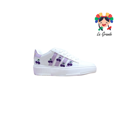 5030 FRIDAYS Blanco Lila Sint Tenis Casual para Dama