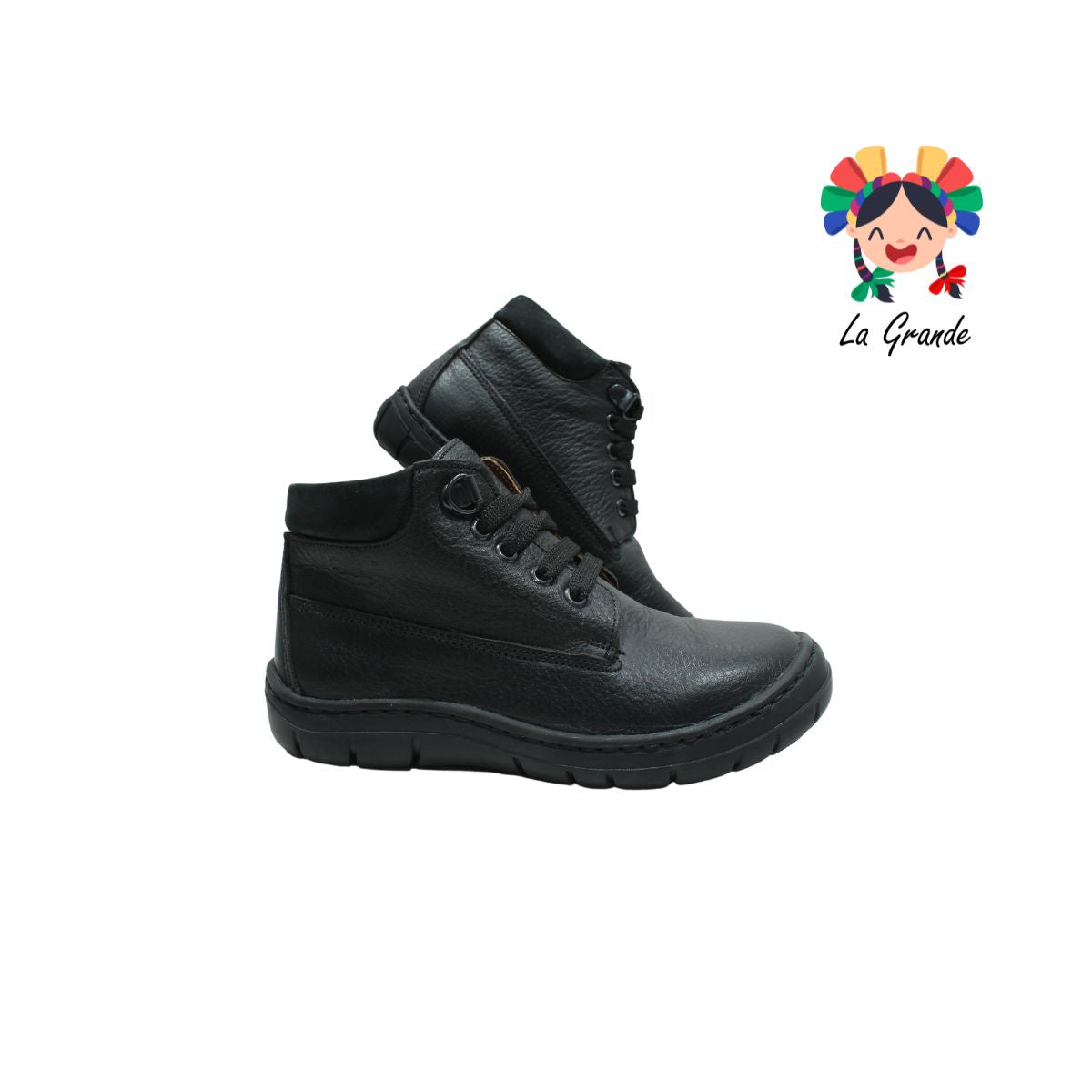 5032 DOGI Negro Piel Nbk Zapato Escolar para Niño y Joven