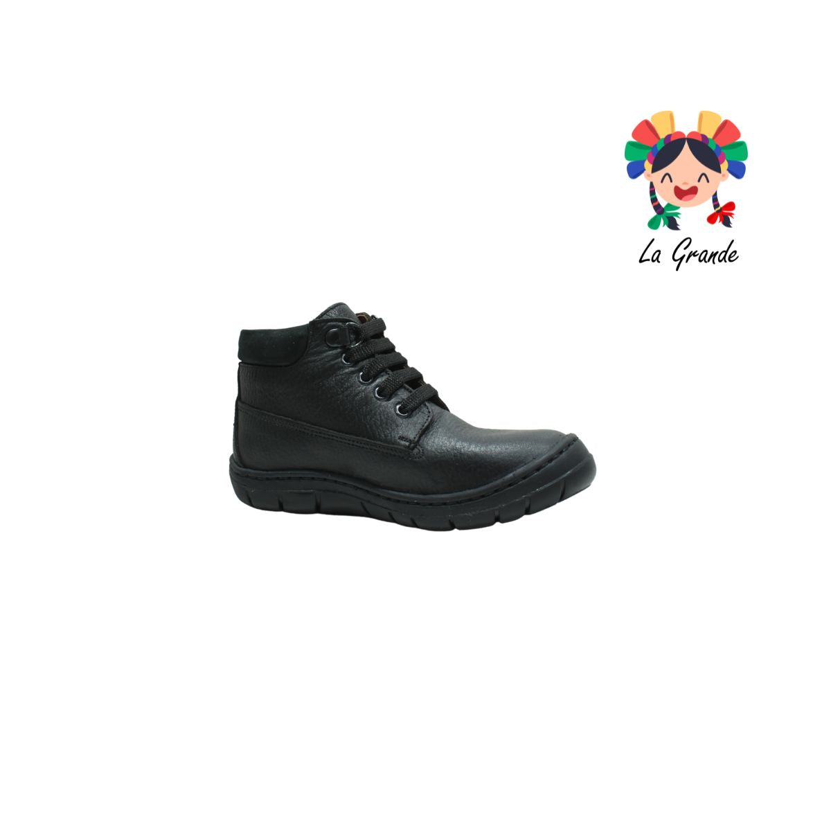 5032 DOGI Negro Piel Nbk Zapato Escolar para Niño y Joven