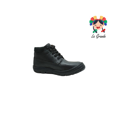 5032 DOGI Negro Piel Nbk Zapato Escolar para Niño y Joven