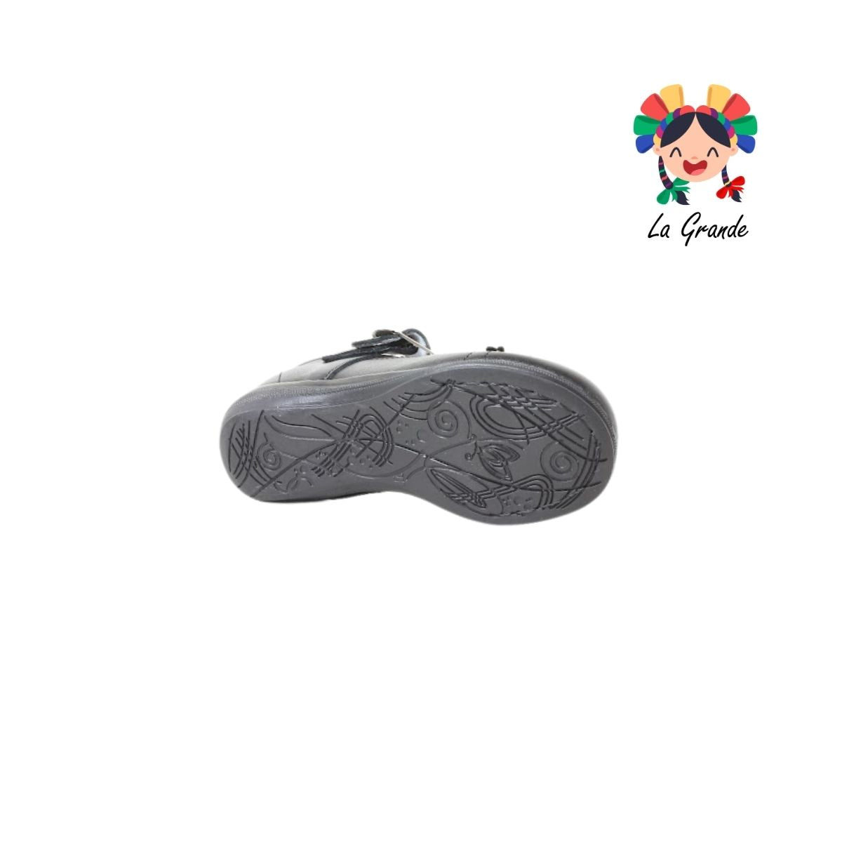 503 LUPITAS Negro Piel Zapato Escolar Cosido para Niña