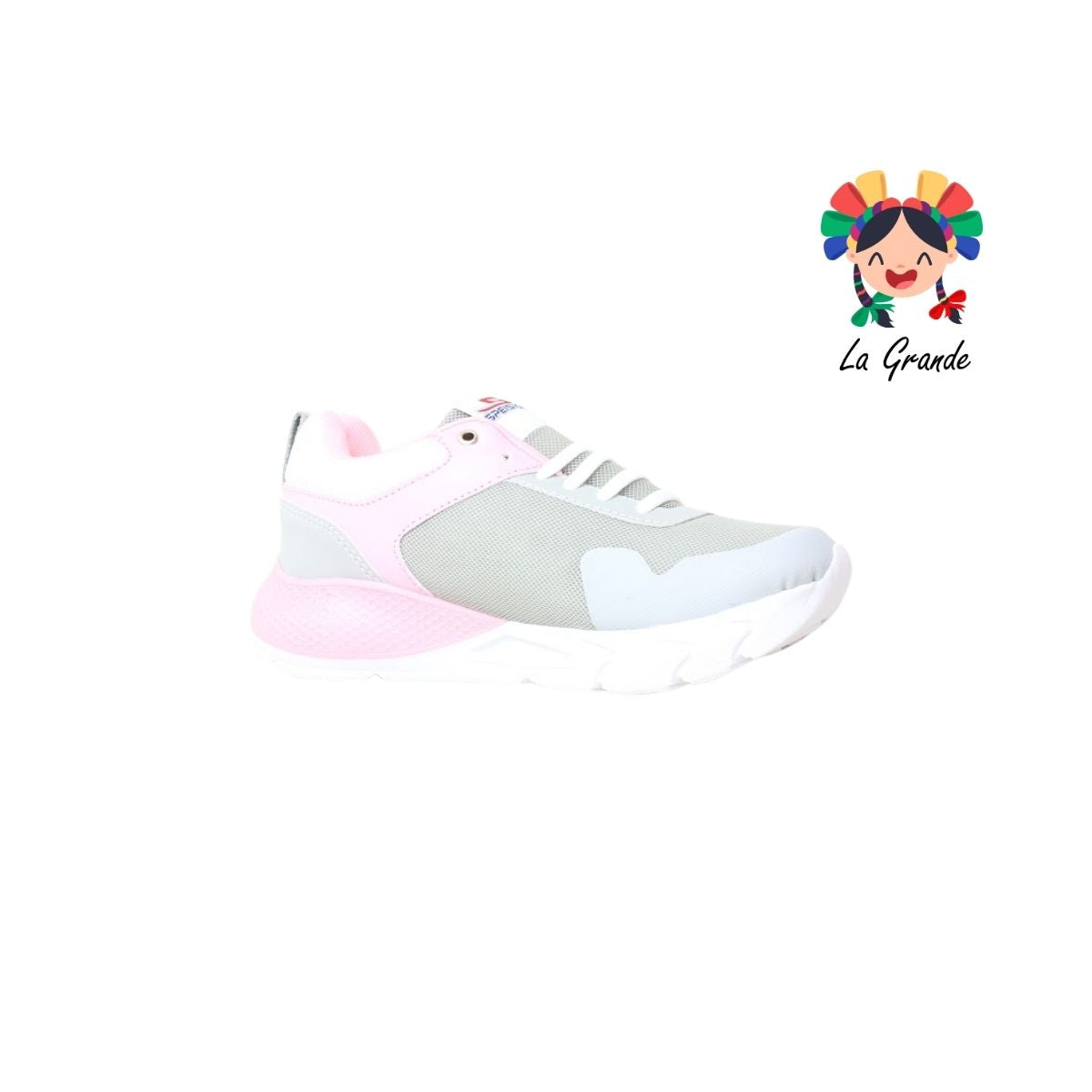 503 SPEIS10 Gris Rosa Tenis Deportivo para Dama
