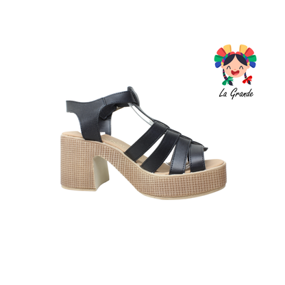 503 WILDCAT Negro Sintético Sandalia con Tacón para Dama
