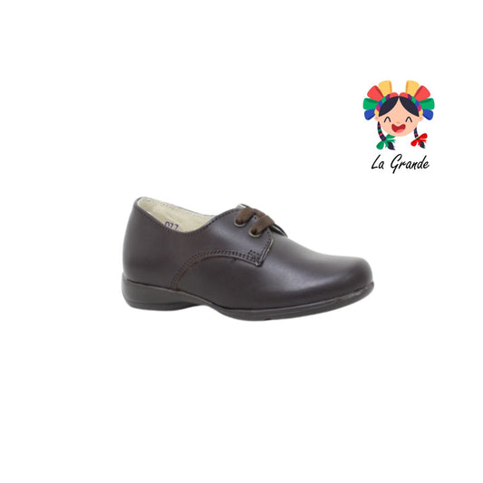 504 DOGI Café Piel Zapato Escolar para Niña