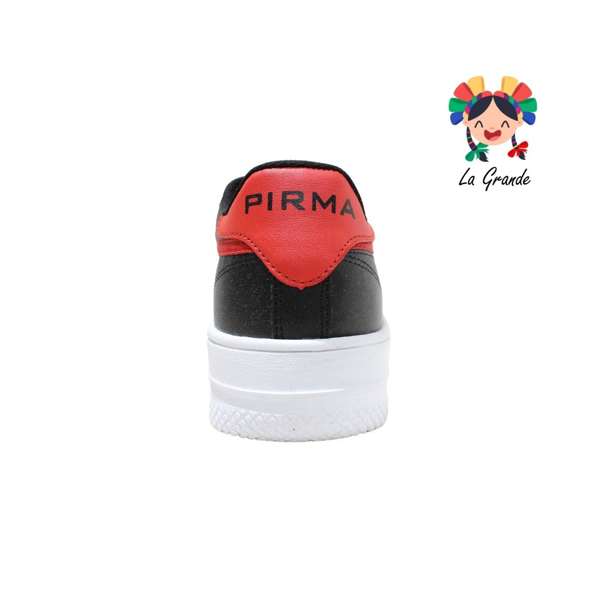 5051 PIRMA Negro Rojo Piel Tenis para Caballero Original