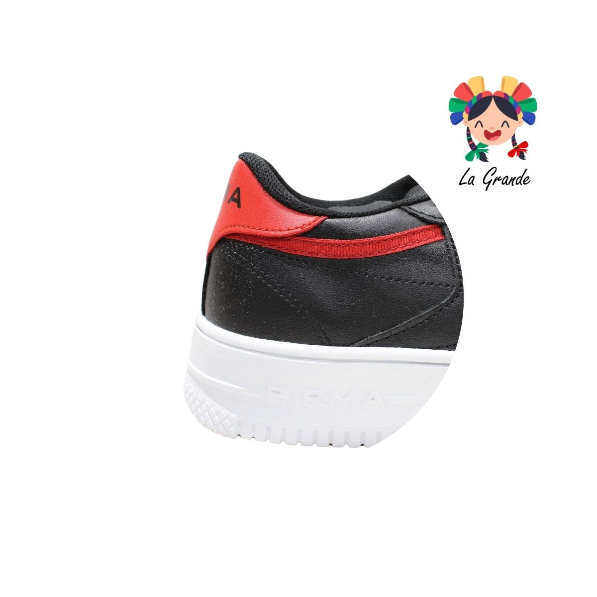 5051 PIRMA Negro Rojo Piel Tenis para Caballero Original