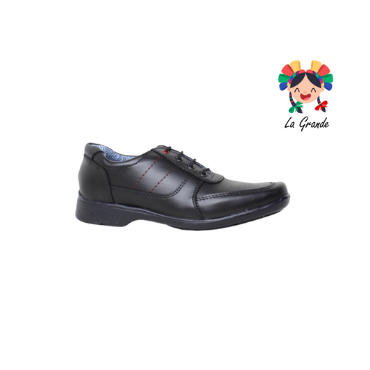 505 ZITRO Negro Sint Zapato Escolar de Agujeta para Joven y Caballero
