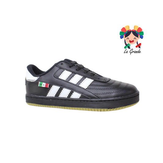 507 HALCON Negro Blanco Sint Tenis Casual para Dama, Joven y Caballero
